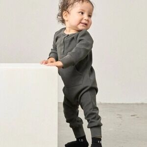 Little Bipsy Collection Toddler Boys Waffle Knit Henley Romper‎ 18-24M Fall